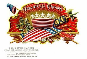 American Crown cigar box label