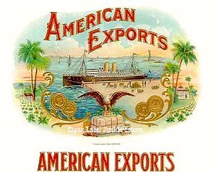 Am Exports cigar box label