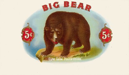 Big Bear- cigar box label