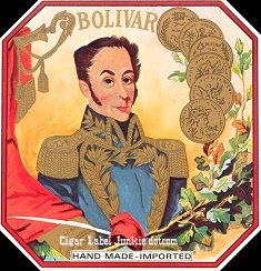 Bolivar outer cigar label