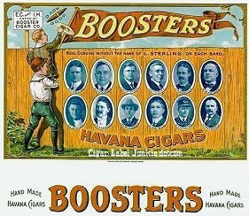 Boosters cigar box label