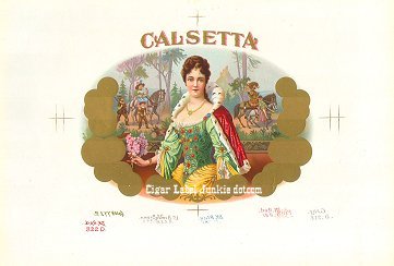 Calsetta cigar box label