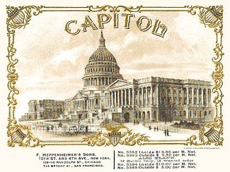 Capitol- cigar box label