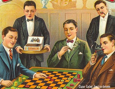 Checkers outer cigar box label