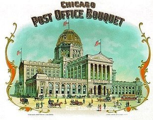 Chicago P O cigar box label