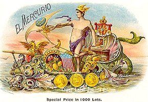 El Mercurio cigar box label