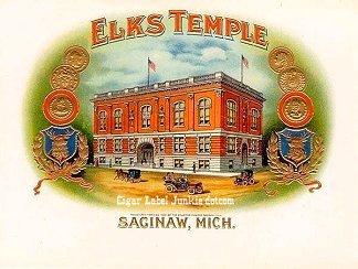 Elks Temple- cigar box label