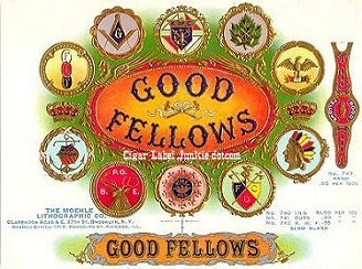 fraternal theme cigar box label
