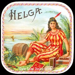 Helga outer cigar label