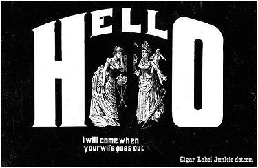 Hello cigar box label