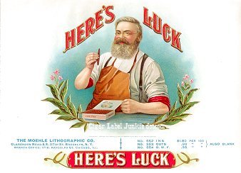 Heres Luck inner cigar label
