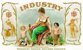 Industry cigar box label