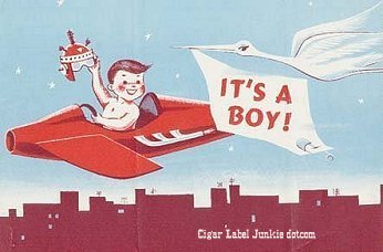 Its A Boy #1 cigar box label