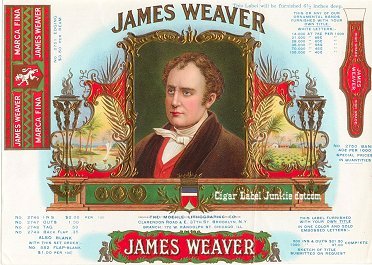 James Weaver- cigar box label