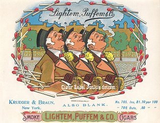 Light Puff cigar box label