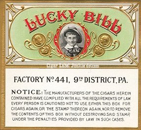 Lucky Bill- cigar box label