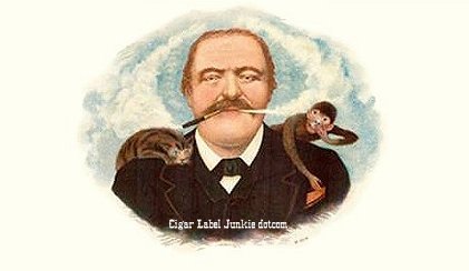 Man Monkey Cat cigar box label