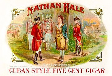 Nathan Hale cigar box label