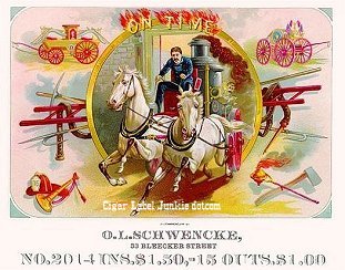 On Time cigar box label