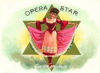 Opera Star cigar box label