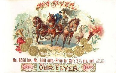 Our Flyer cigar box label