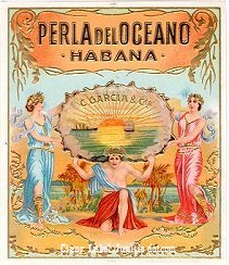 Perla Oceano cigar label