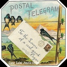 Postal Telegram cigar box label