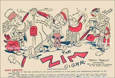 Zim Cigars- cigar box label