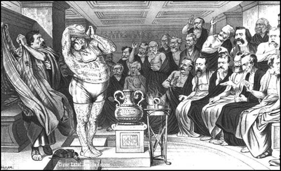 Puck -Blaine 1884- cigar box label