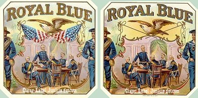 Royal Blue outers cigar box label