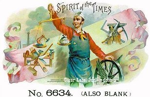 Spirit of the Times cigar box label