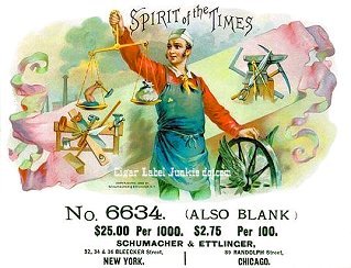 Spirit Times cigar box label