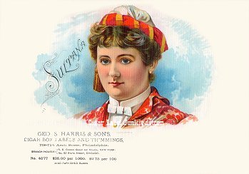 Sultana cigar box label