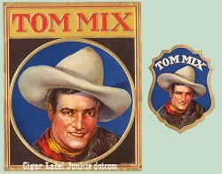 Tom Mix outers cigar box label