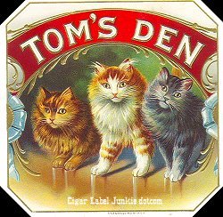 Toms Den- cigar box label