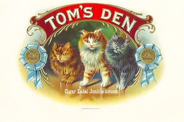 Toms Den- cigar box label