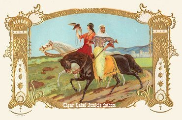 UT Arab Couple cigar box label