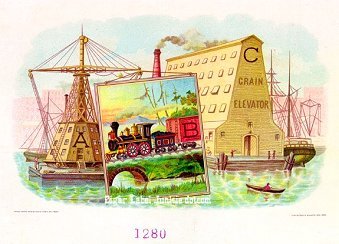 UT Grain Elevator cigar box label