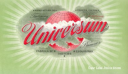 Universum inner cigar label