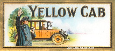 Yellow Cab end cigar label
